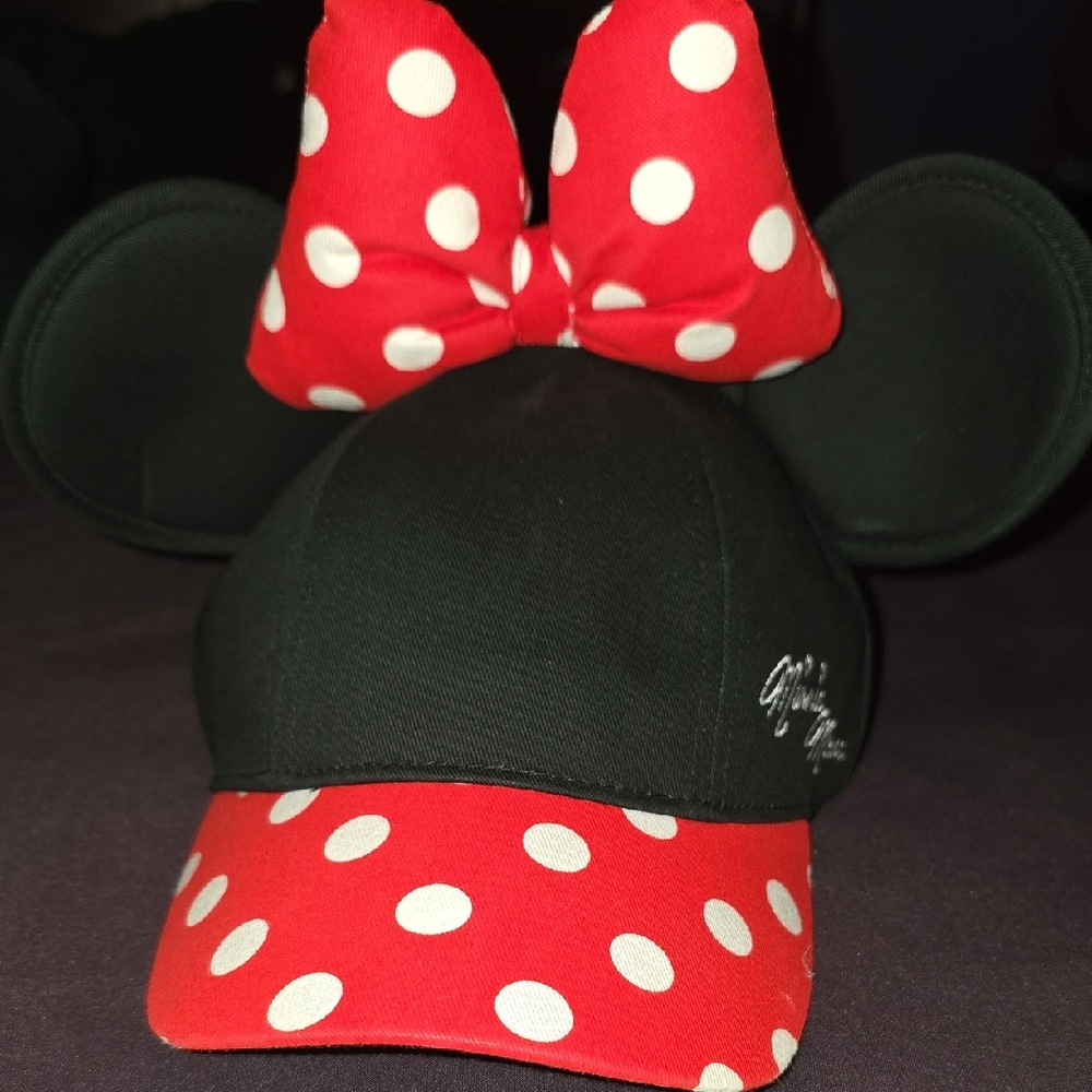 Disney Parks Disneyland Black and Red Polka Dot Mouse Ears Hat
